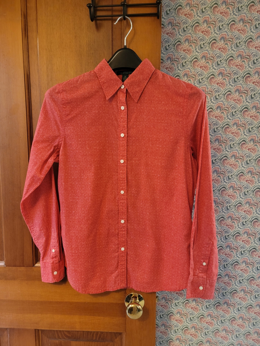 Lauren Jeans Co. Ralph Lauren Red Heathered Cotton Button Down Shirt Size M